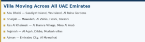 Villa Moving Across the UAE